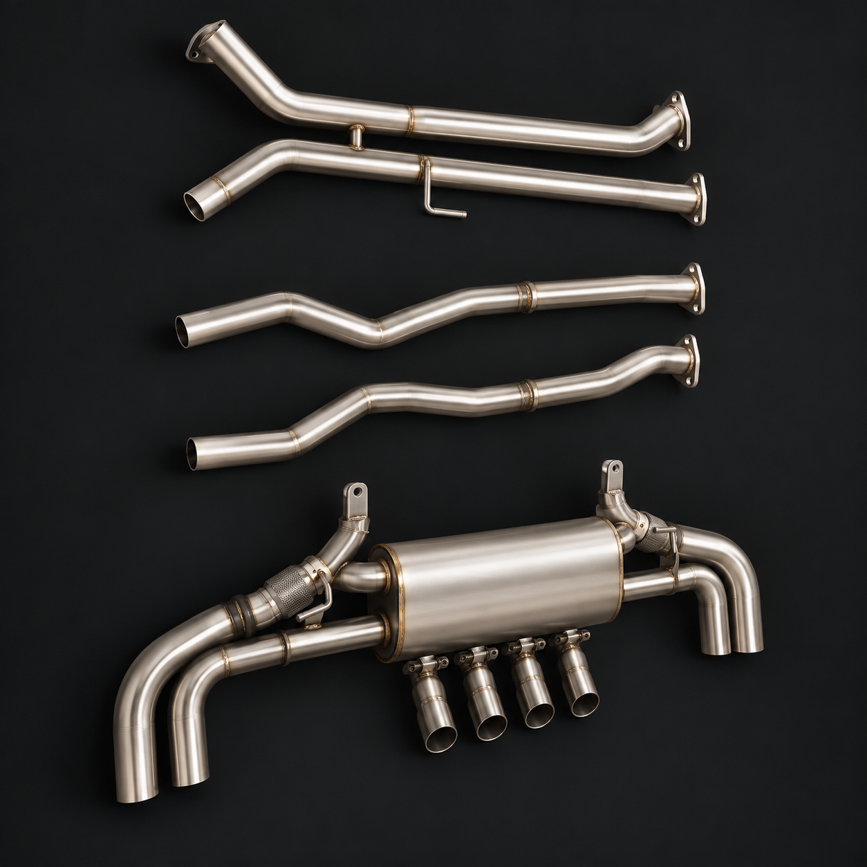 AI-restored reference: M5 / M550i mid & rear system