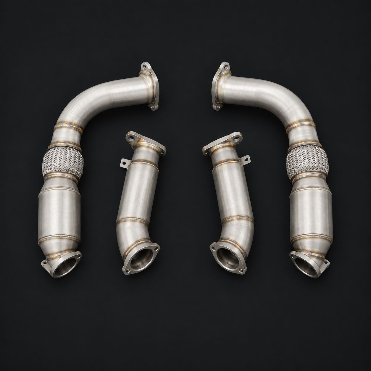 AI-restored reference: Four-piece shielded pipe set